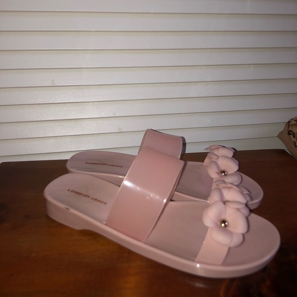 Urban Outfitters Pink Floral Open Toe Slides - Picture 3 of 6